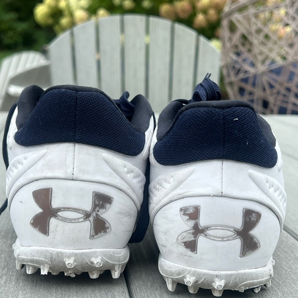 Under Armour Kids White and Blue Sneakers